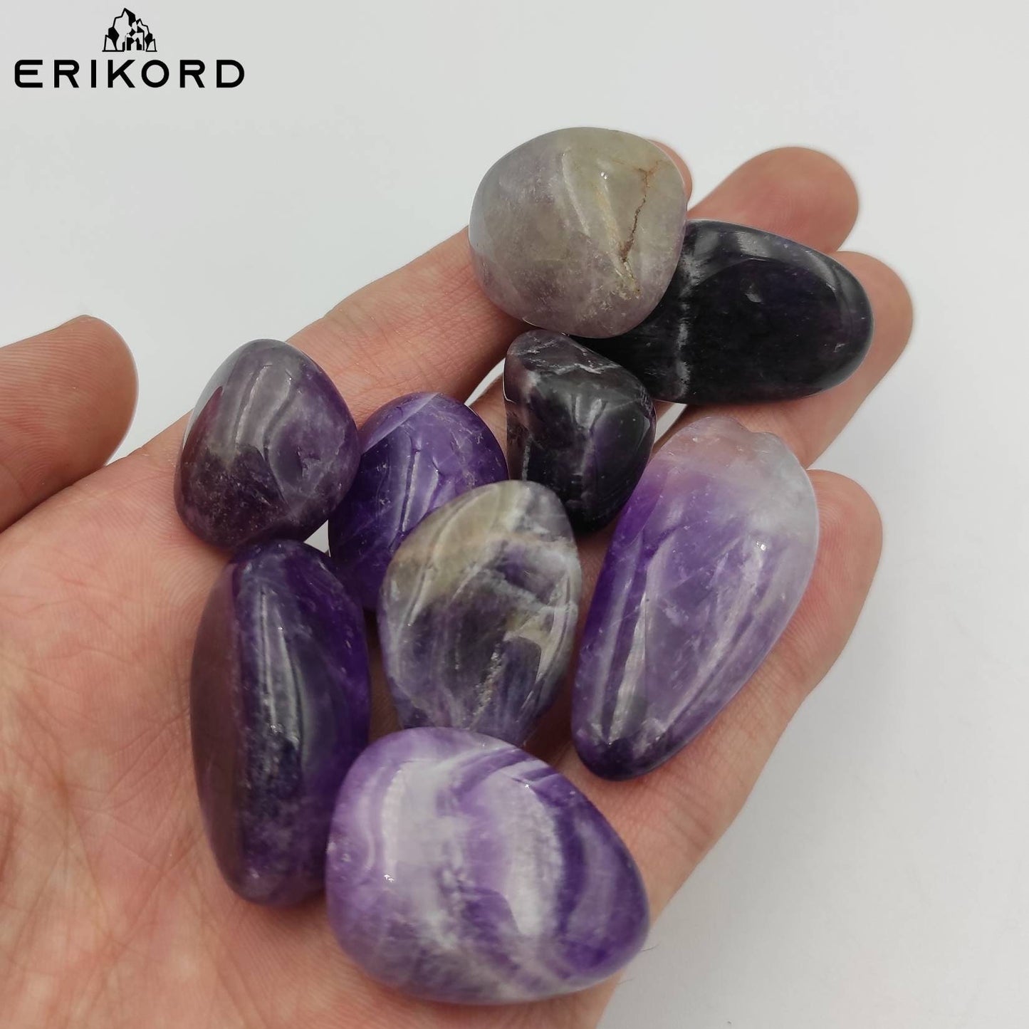 Dream Amethyst Tumbles, Polished Chevron Amethyst Gravel