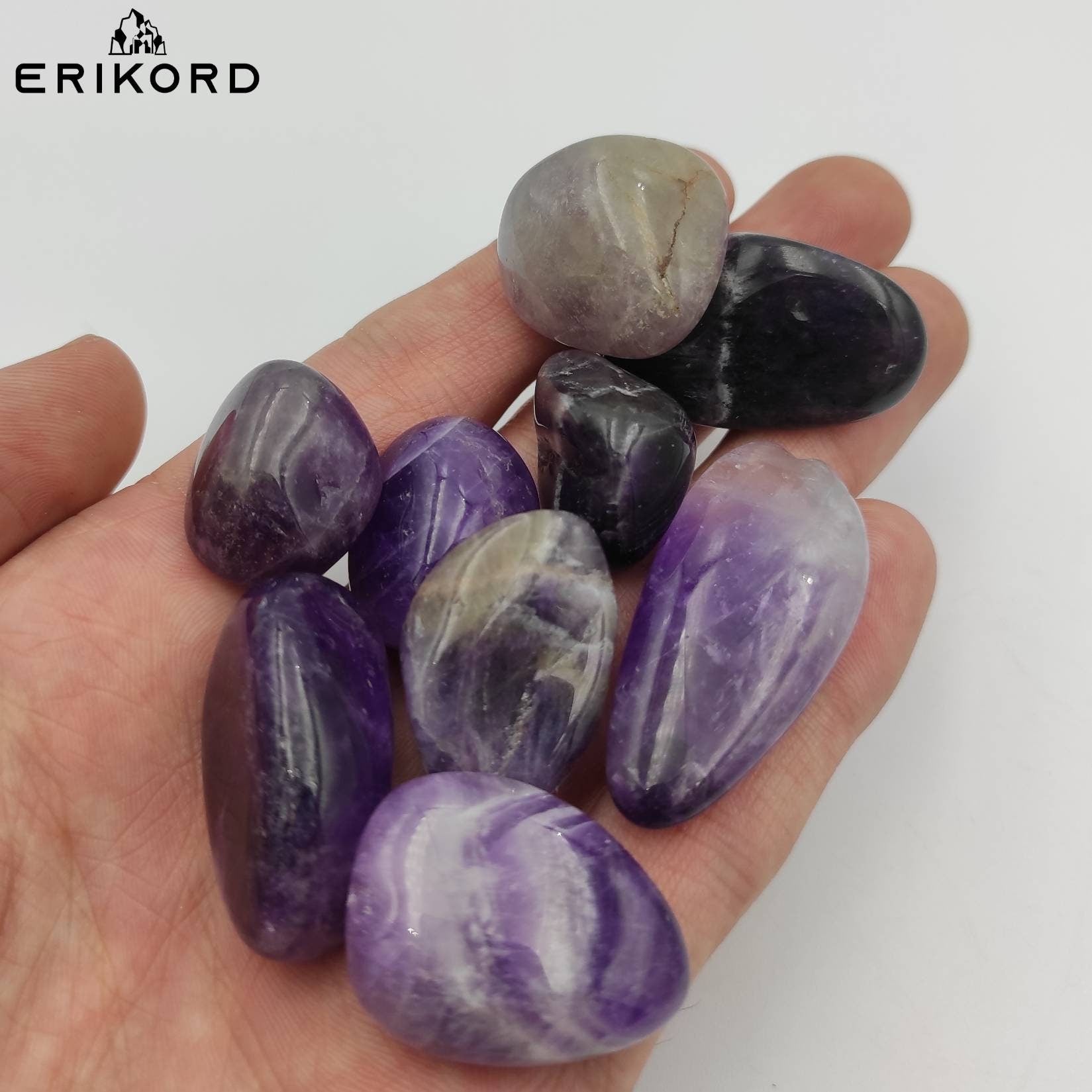 Dream Amethyst Tumbles, Polished Chevron Amethyst Gravel