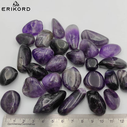 Dream Amethyst Tumbles, Polished Chevron Amethyst Gravel
