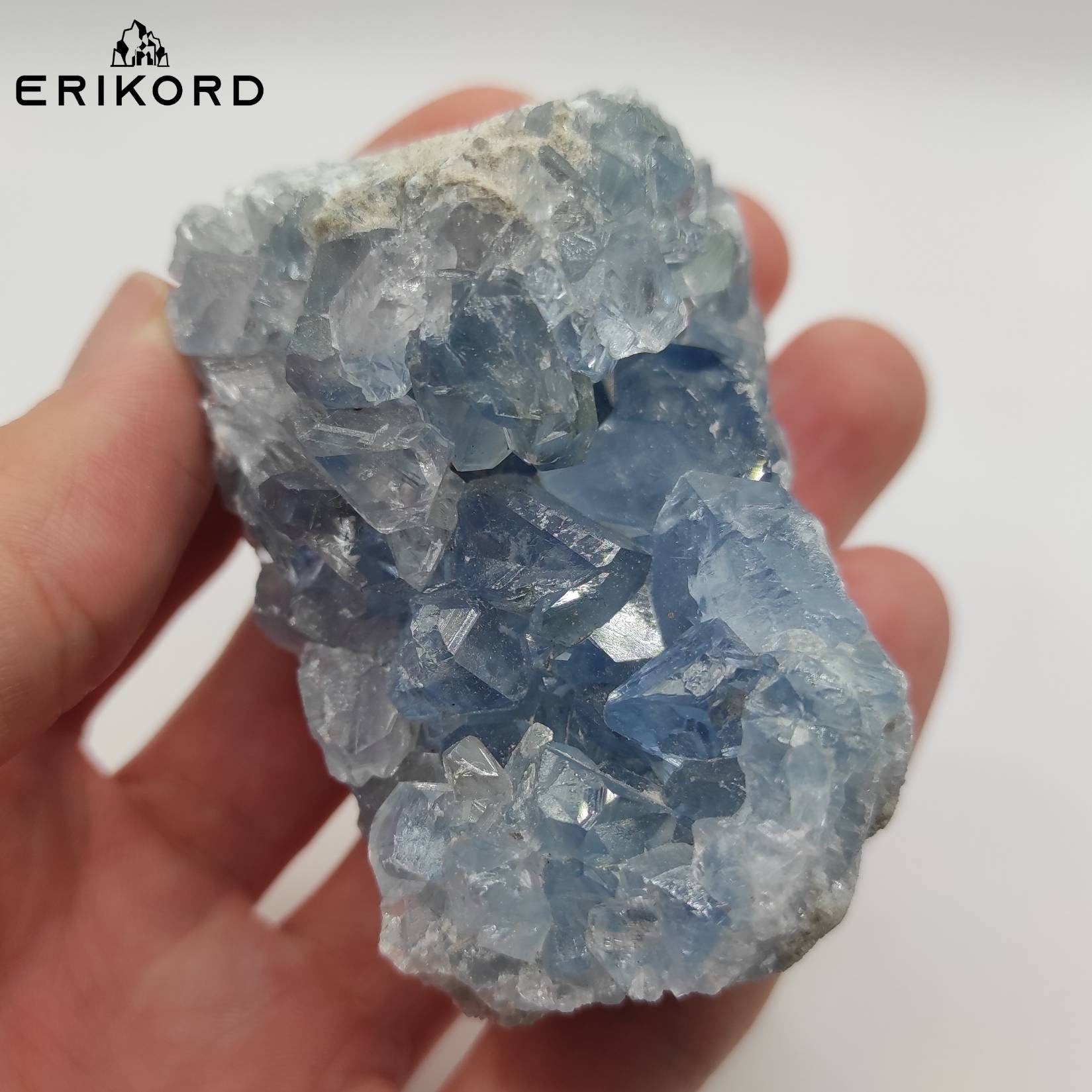 224g Blue Celestite Crystal Natural Blue Celeste Mineral Specimen Crystal Cluster Raw Blue Crystals Madagascar Raw Gems Rough Celestite Gem