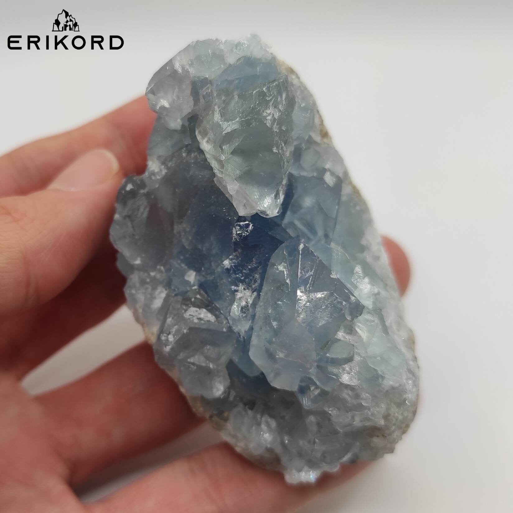 205g Blue Celestite Crystal Natural Blue Celeste Mineral Specimen Crystal Cluster Raw Blue Crystals Madagascar Raw Gems Rough Celestite Gem