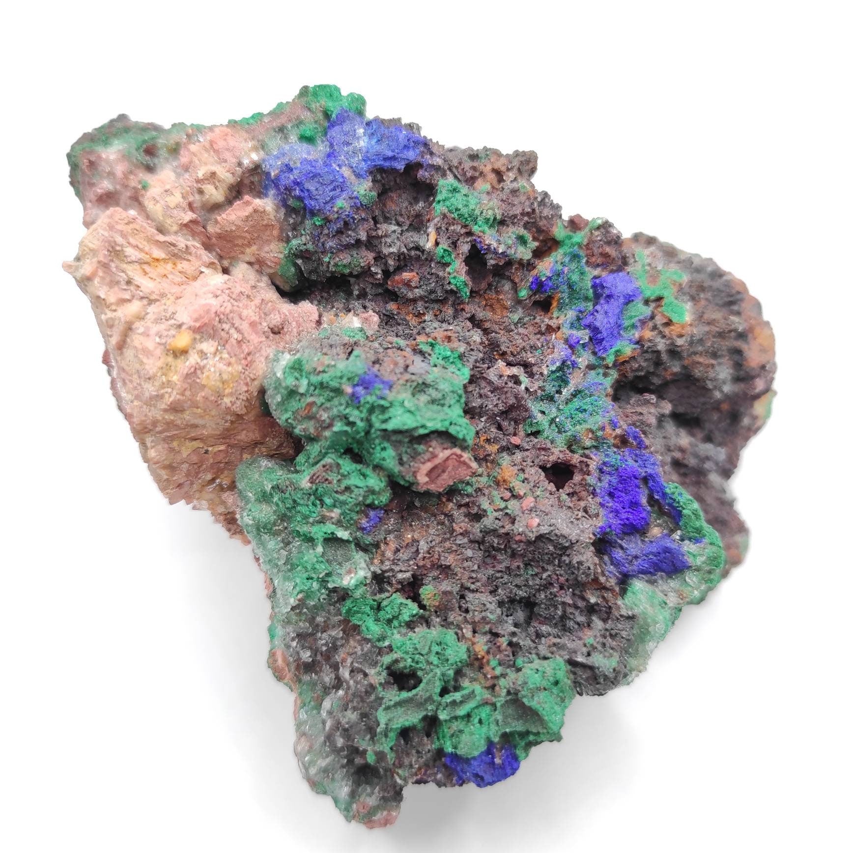 450g Azurite and Malachite with Pink Dolomite