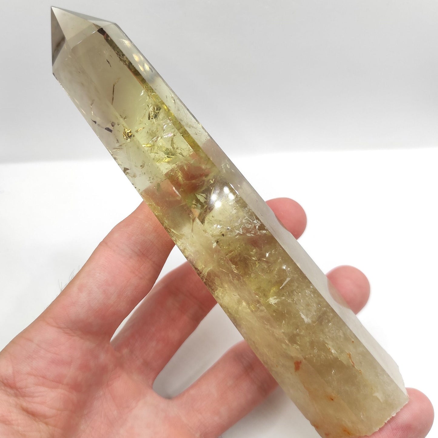 199g High Quality Heated Citrine Tower - Citrine Crystal - Sparkling Polished Yellow Citrine Obelisk - Yellow Crystal Specimen