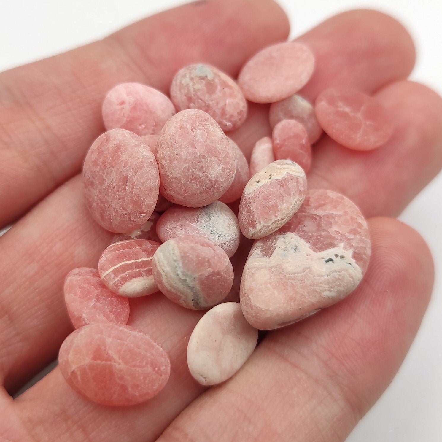 105ct Lot of Matte Rhodochrosite Cabochons from Argentina