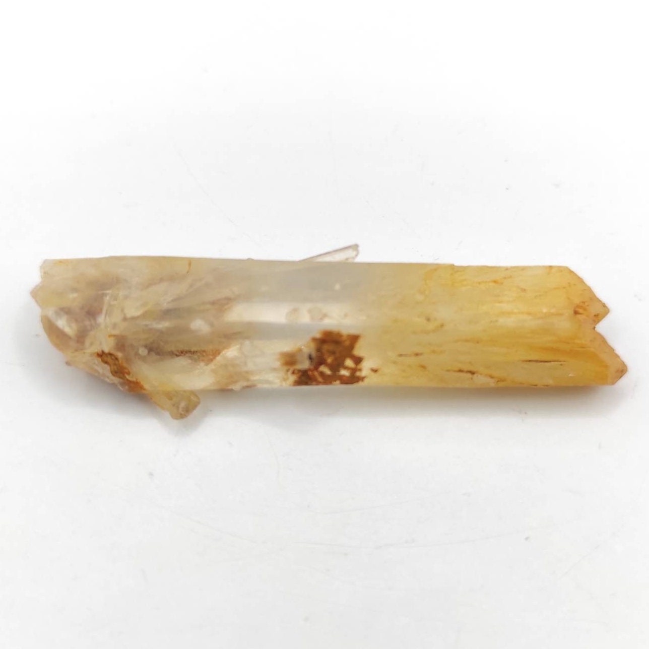 6.85g Rare Mango Quartz Point Halloysite Included Quartz Crystal Corona Mine, Cabiche, Boyaca, Colombia Untreated Quartz Yellow Orange Gem