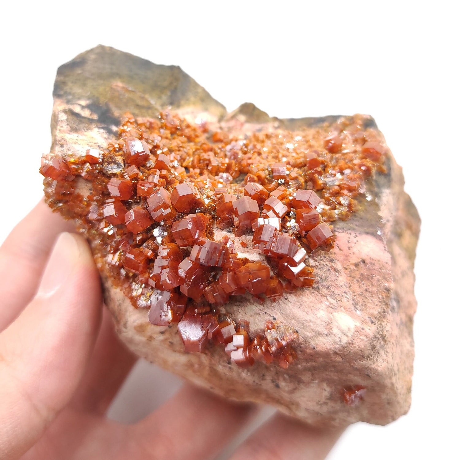 435g Vanadinite Crystal Specimen Natural Vanadinite from Mibladen Morocco Raw Crystal Cluster Red Orange Vanadinite Rough Gem Crystal