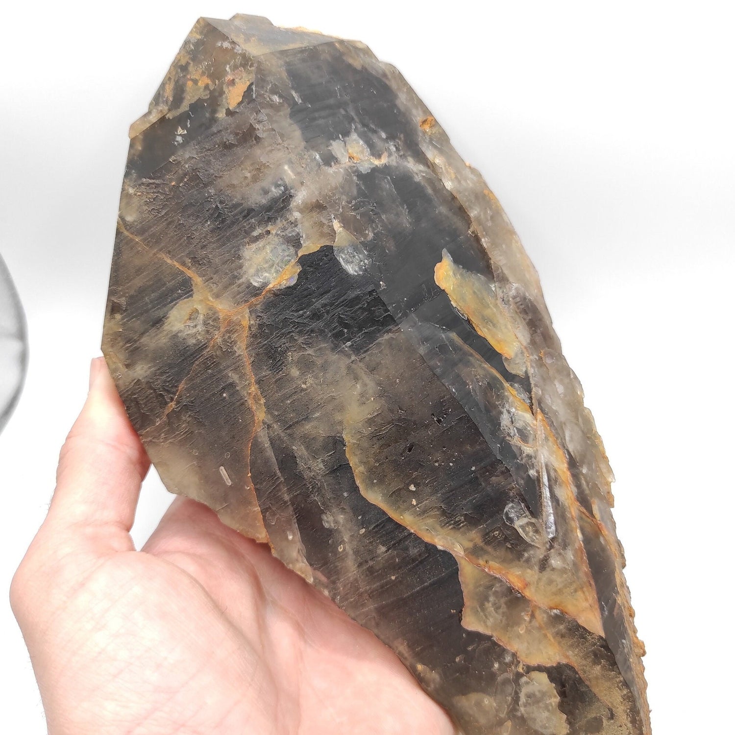 1.17 kg Large Smoky Quartz Point Natural Dark Smoky Brown Quartz Malawi Crystals Raw Smoky Quartz Cluster Raw Crystal Brown Quartz Point