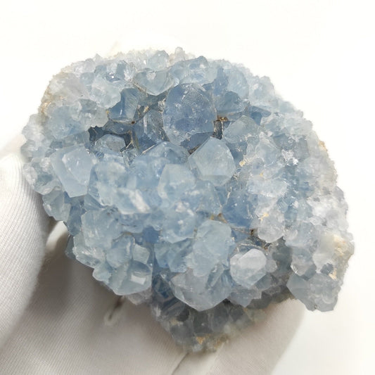 214g Blue Celestite Crystal Natural Blue Celeste Mineral Specimen Crystal Cluster Raw Blue Crystals Madagascar Raw Gems Rough Celestite Gem