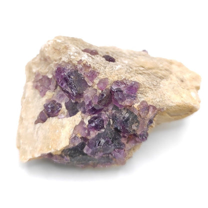 39g Purple Fluorite Crystal in Calcite Rough Purple Fluorite with White Calcite Gemstones Minerals Canadian Fluorite Rough Gemstones Crystal