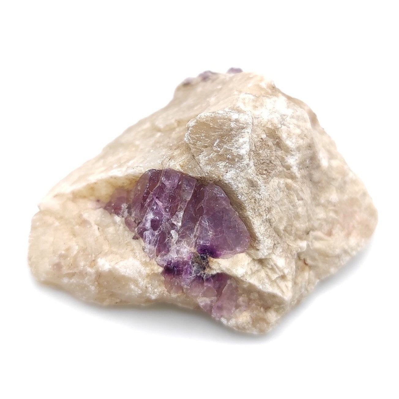 33g Purple Fluorite Crystal in Calcite Rough Purple Fluorite with White Calcite Gemstones Minerals Canadian Fluorite Rough Gemstones Crystal