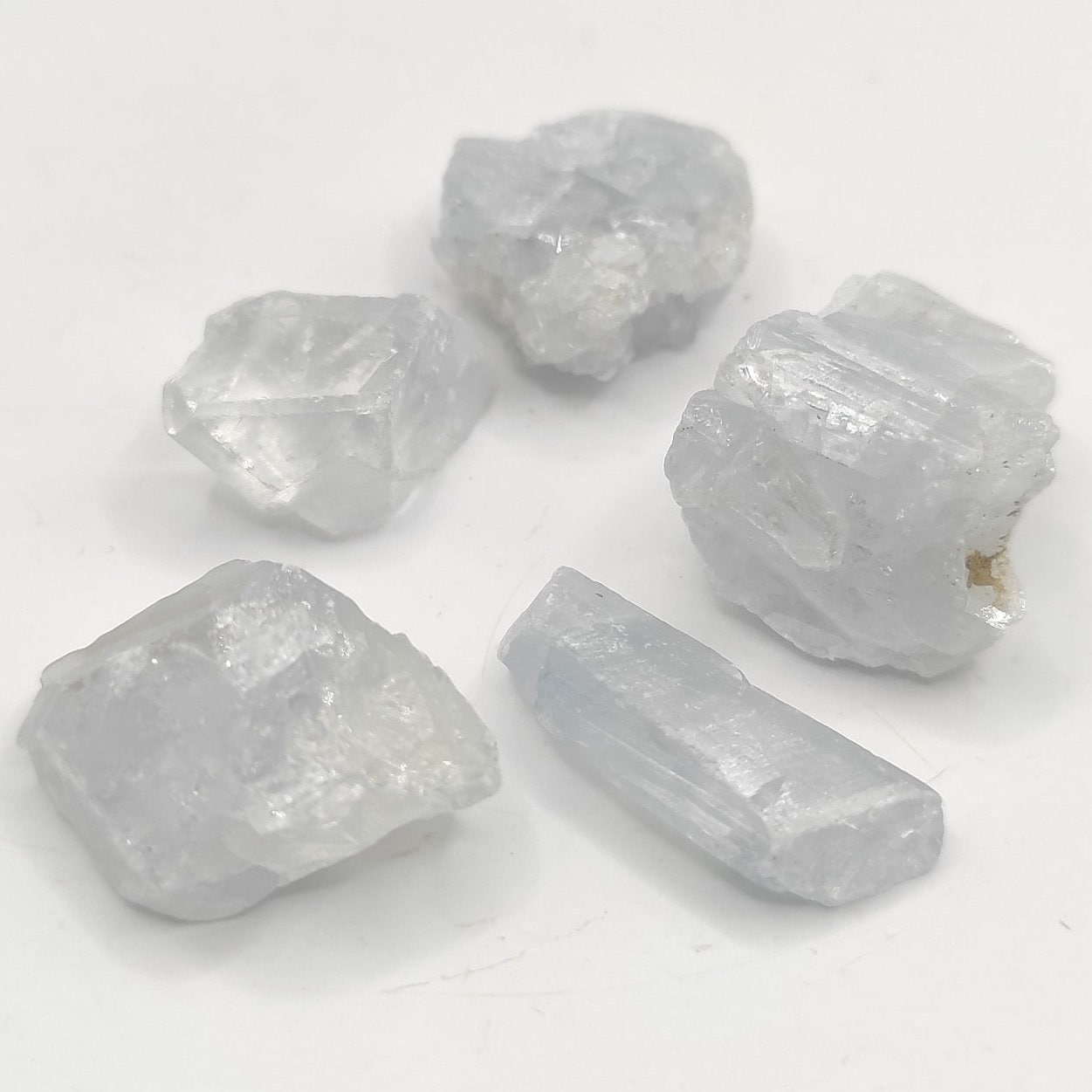 31g (5pc) Lot of Light Blue Celestite - Maybee, Michigan - Natural Celestite Crystals - Raw Celestite Gems - Rough Celestite for Jewelery