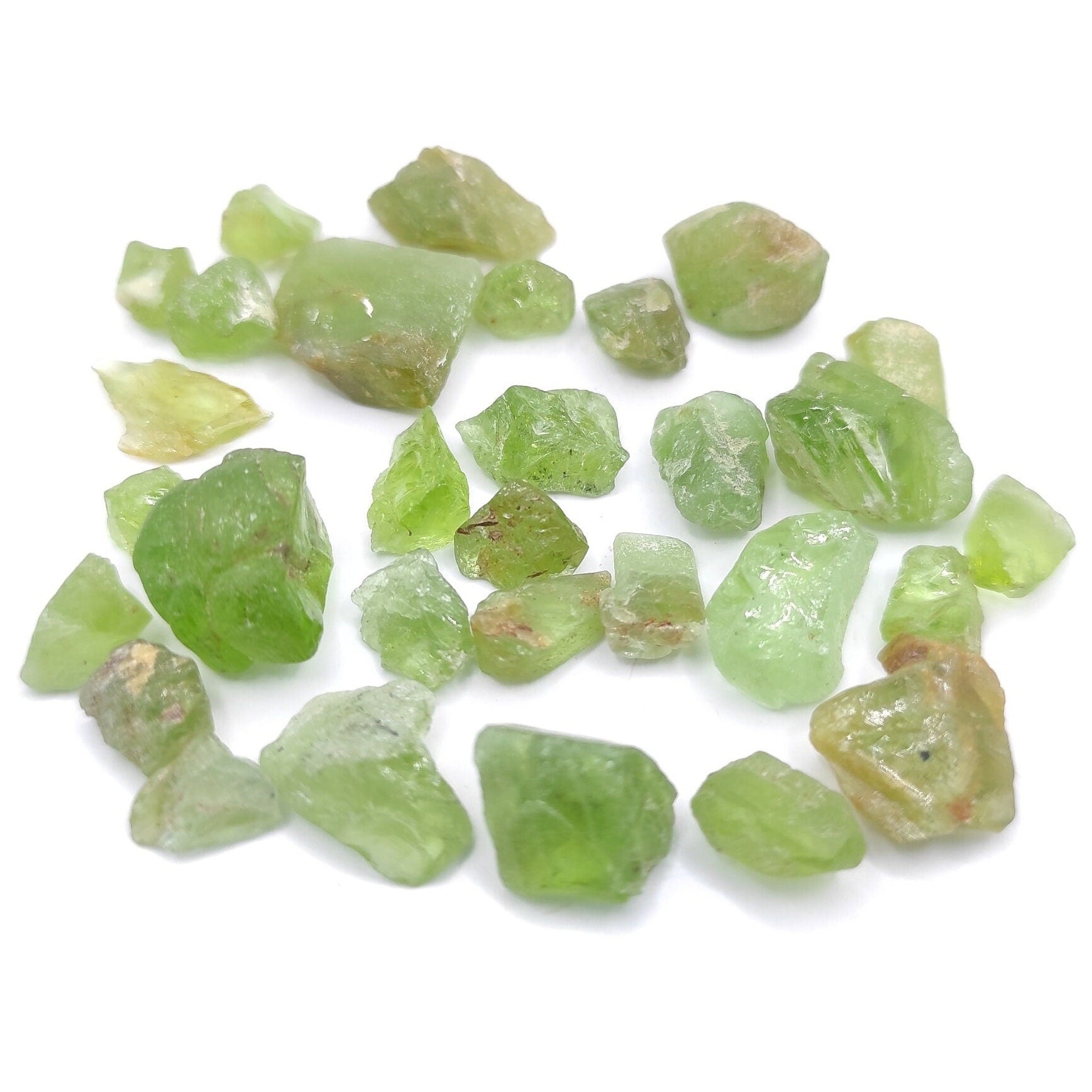 75ct Lot of Peridot - Raw Peridot Crystals - Natural Green Peridot - Unheated / Untreated Peridot Gemstones - Rough Peridot - Loose Gems