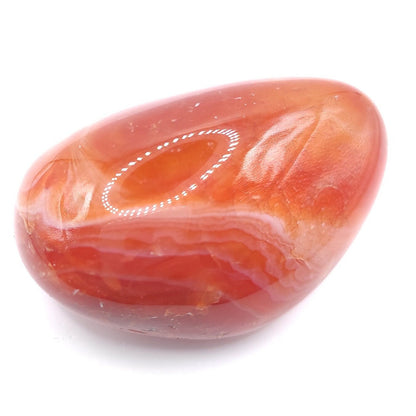 68g Carnelian Palmstone - Large Orange Carnelian Tumbled Stone - Natural Orange Banded Agate from Brazil - Polished Carnelian Crystal Stone