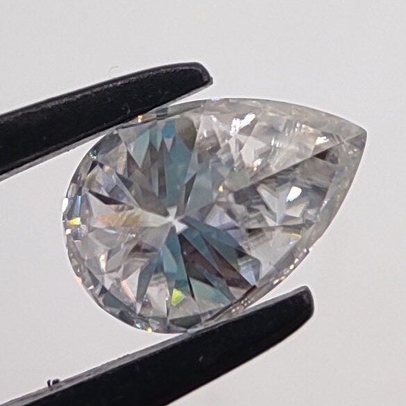 1.5 Carat (6x9mm) Moissanite Gemstone - Pear Cut Moissanite - Faceted Gem - Brilliant Moissanite for Jewelry - Pear Faceted - Lab Grown