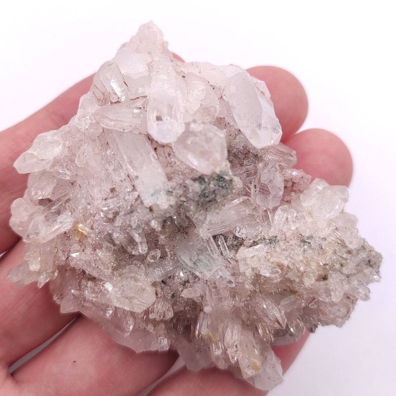 75g Natural Pink Lithium Coated Quartz Crystal - Bolivar, Santander, Colombia - Pink Quartz Cluster - Crystallized Quartz Mineral Specimen