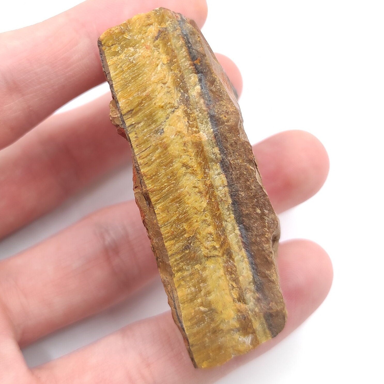 80g Rough Tiger Eye Stone - Raw Tiger's Eye Crystal - Natural Tiger Eye Piece from South Africa