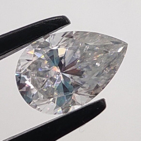 1.5 Carat (6x9mm) Moissanite Gemstone - Pear Cut Moissanite - Faceted Gem - Brilliant Moissanite for Jewelry - Pear Faceted - Lab Grown