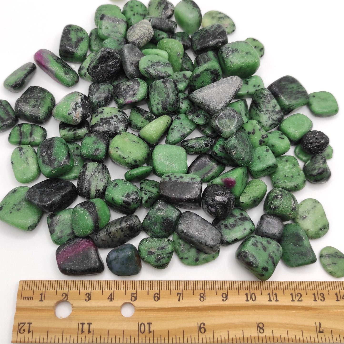 480g Zoisite with Ruby Tumbles - Bulk Lot of Polished Stones - Ruby Zoisite from India - Tumbles Crystals
