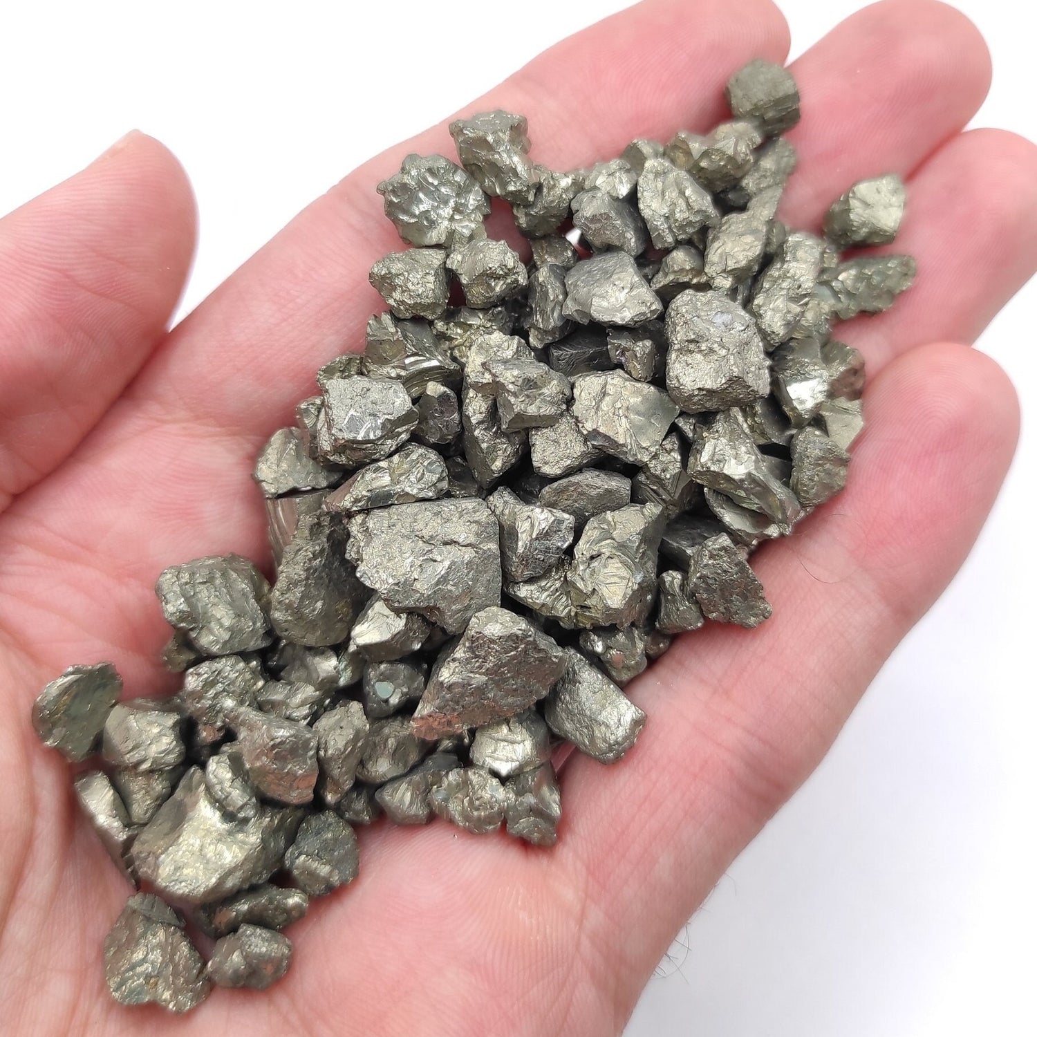 92g Pyrite Gravel - Mini Pyrite Crystals from Huanzala Mine, Peru - Raw Pyrite Stones - Rough Pyrite Crystal Gravel