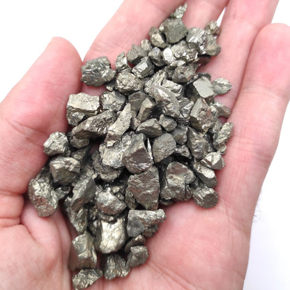 92g Pyrite Gravel - Mini Pyrite Crystals from Huanzala Mine, Peru - Raw Pyrite Stones - Rough Pyrite Crystal Gravel