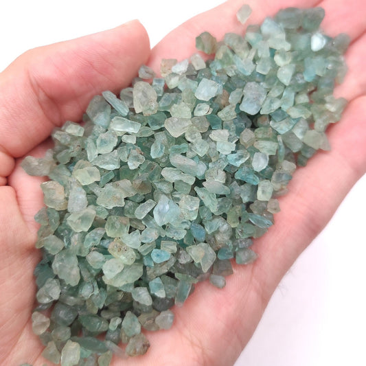 89g Light Blue Apatite Pieces - Mini Apatite Crystals from Madagascar - Raw Green Blue Apatite Stones - Rough Apatite Crystal Gravel