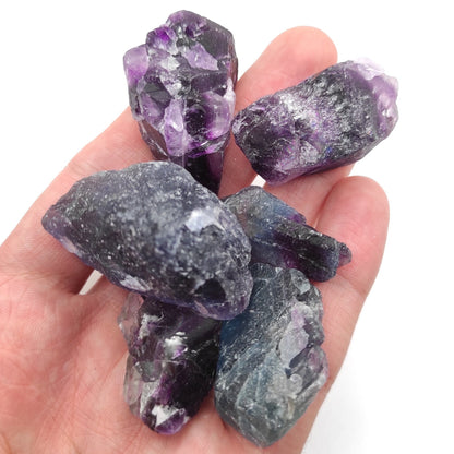 125g Rainbow Fluorite Crystals - Raw Fluorite Crystals from Madagascar - Raw Blue Fluorite Gemstones - Rough Fluorite Crystals