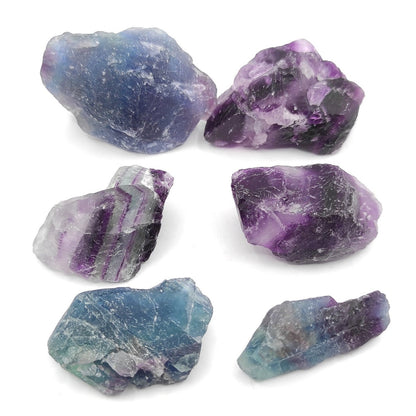 125g Rainbow Fluorite Crystals - Raw Fluorite Crystals from Madagascar - Raw Blue Fluorite Gemstones - Rough Fluorite Crystals