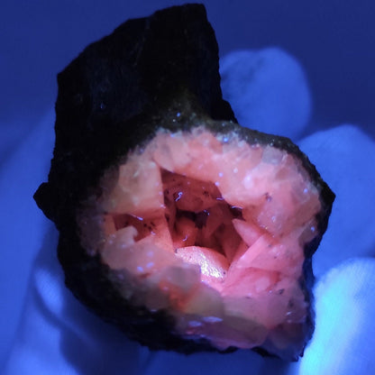 48g UV Reactive Calcite - Phosphorescent Calcite Specimen - Cambridge Cove, Nova Scotia, Canada - UV Minerals - Minerals with Afterglow