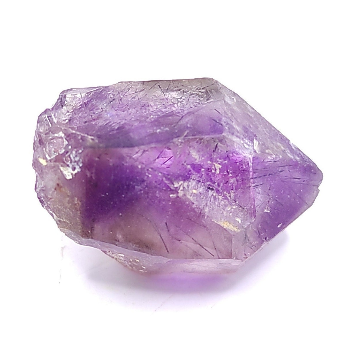 Mini Natural Super Seven Amethyst Crystal - Rare Melodys Stone - Amethyst, Cacoxenite, Goethit, Lepidocrocite, Rutile, Smoky Quartz