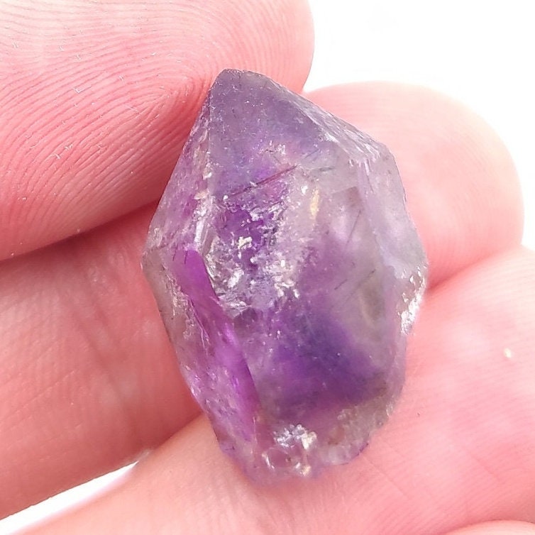 Mini Natural Super Seven Amethyst Crystal - Rare Melodys Stone - Amethyst, Cacoxenite, Goethit, Lepidocrocite, Rutile, Smoky Quartz