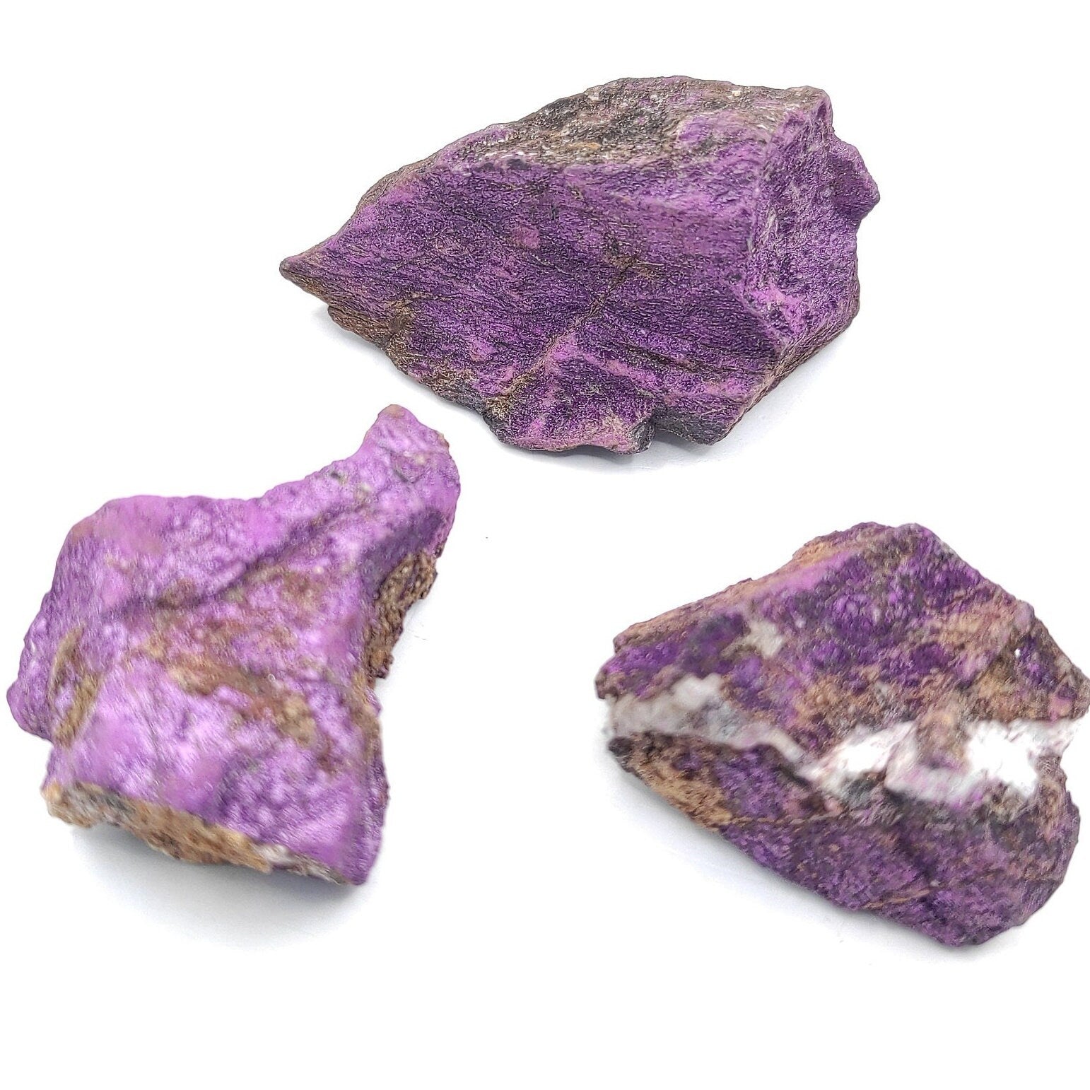71g (3pcs) Rough Purpurite Lot - Minas Gerais, Brazil - Purpurite Minerals - Natural Purpurite Crystal Lot - Raw Purpurite Crystals