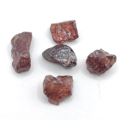 33ct (5pcs) Orange Zircon - Facet Grade Zircon - Tanzania - Facet Rough Gemstones - Raw Zircon Gems - Rough Zircon Crystals