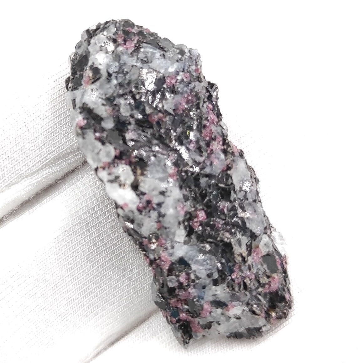 7.63g Kyanite in Gneiss with Almadine Garnet - Khit Ostrov, Northern Karelia, Russia - Thumbnail Mineral Specimen - Blue Kyanite Crystal