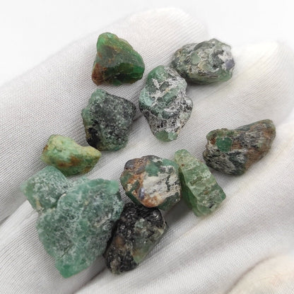 53ct Emerald Lot - Natural Rough Emeralds - Untreated Natural Earth Mined Emeralds from Zambia - Small Raw Emeralds - Loose Gemstones