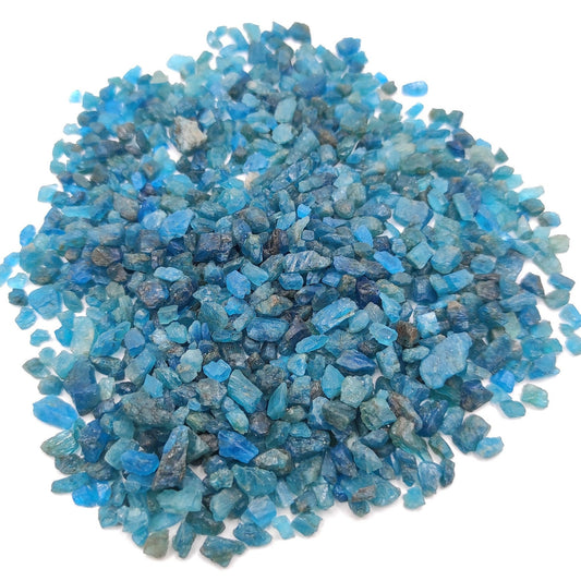100g Blue Apatite Pieces - Mini Apatite Crystals from Madagascar - Raw Blue Apatite Stones - Rough Apatite Crystal Gravel