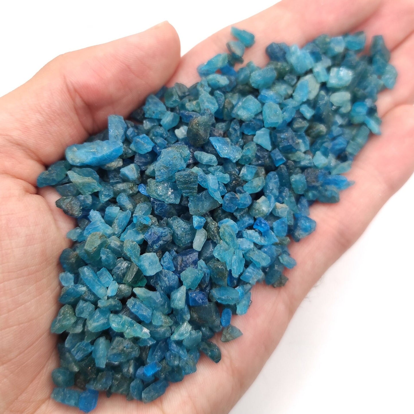 100g Blue Apatite Pieces - Mini Apatite Crystals from Madagascar - Raw Blue Apatite Stones - Rough Apatite Crystal Gravel