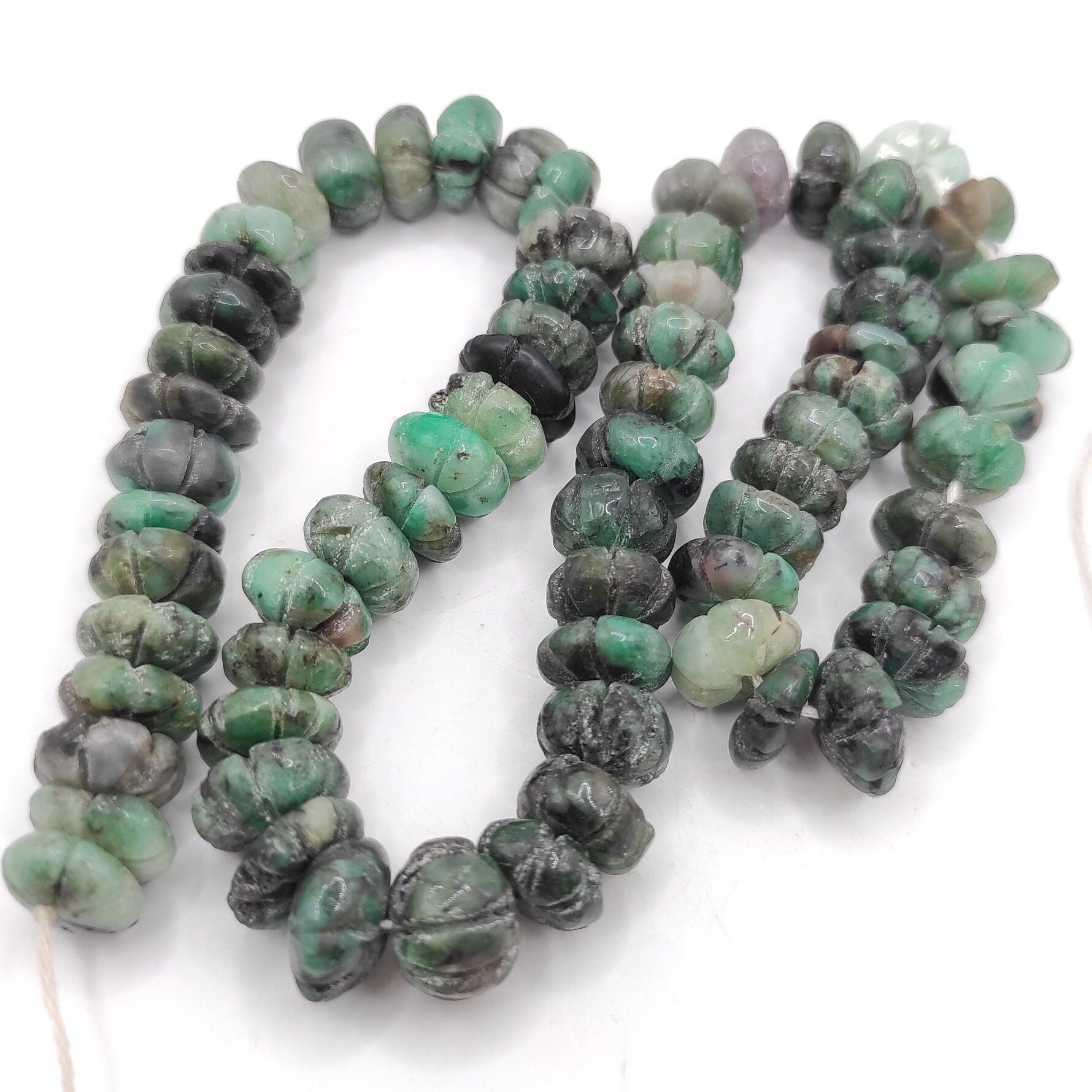 292ct / 12 Inch - 10mm Emerald Bead Strand - Natural Emerald Beads - Round Gemstone Beads - Bead Strand - Gem Beads - Drilled Gems