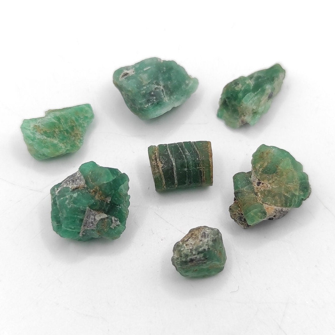 18ct Emerald Lot - Natural Rough Emeralds - Untreated Natural Earth Mined Emeralds from Zambia - Small Raw Emeralds - Loose Gemstones