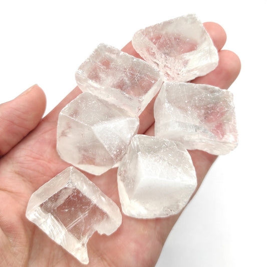 124g Optical Calcite Crystals - Raw Clear Calcite Crystals from Mexico - Raw Optical Calcite Gemstones - Rough Calcite Crystals