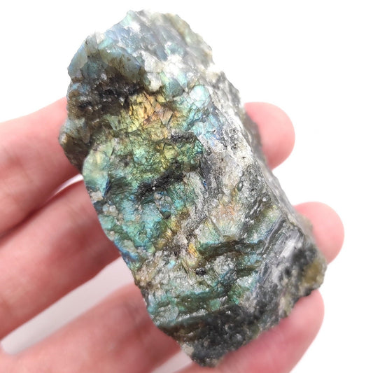 103g Labradorite Crystal - Flashy Blue Labradorite - Rough Labradorite Stone from Madagascar - Natural Labradorite - Raw Crystals