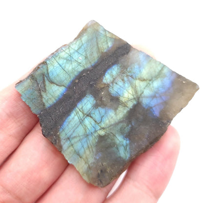 177ct Blue Labradorite Slab - Flashy Blue Labradorite - Rough Labradorite Slab from Madagascar - Natural Labradorite - Raw Crystals