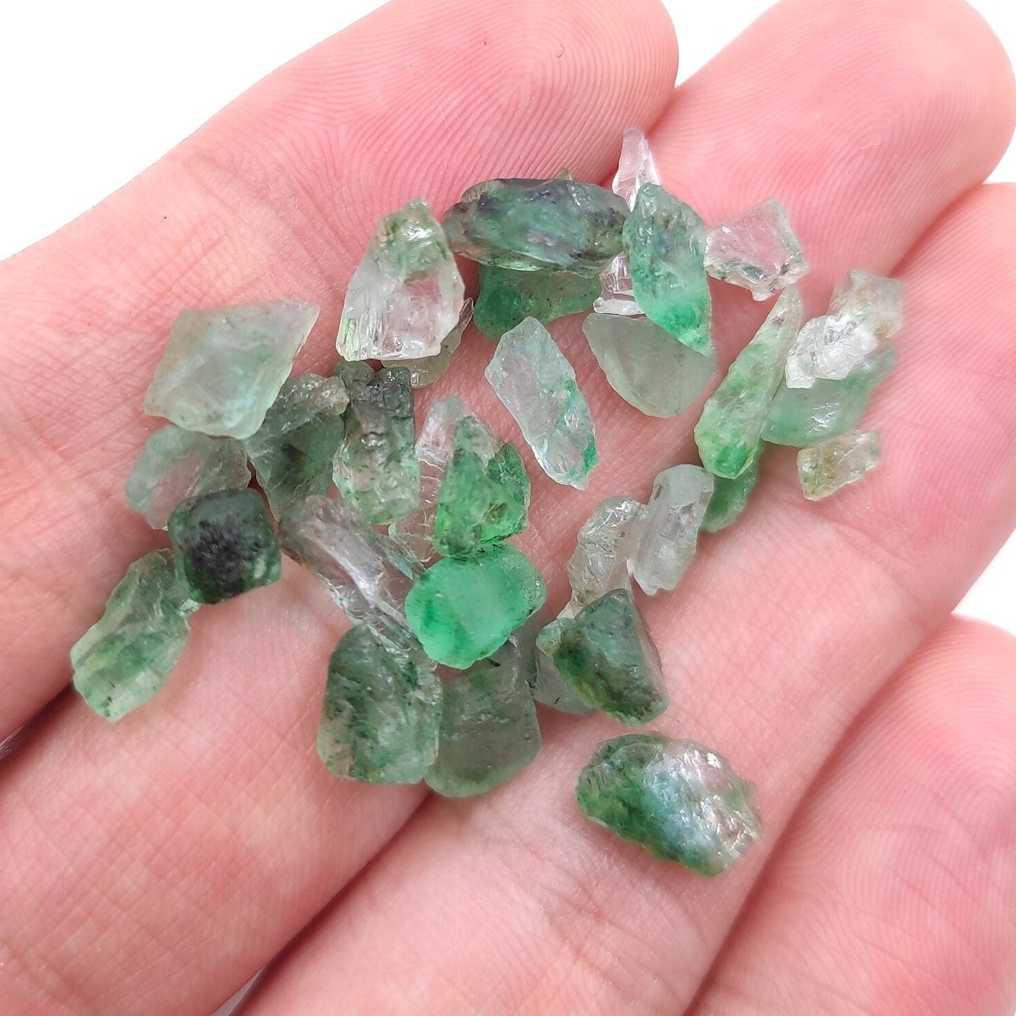 27ct Emerald Lot - Oiled & Dyed Emerald Gemstones - Green Emerald from Colombia - Rough Emerald Crystal Lot - Loose Emerald Lot