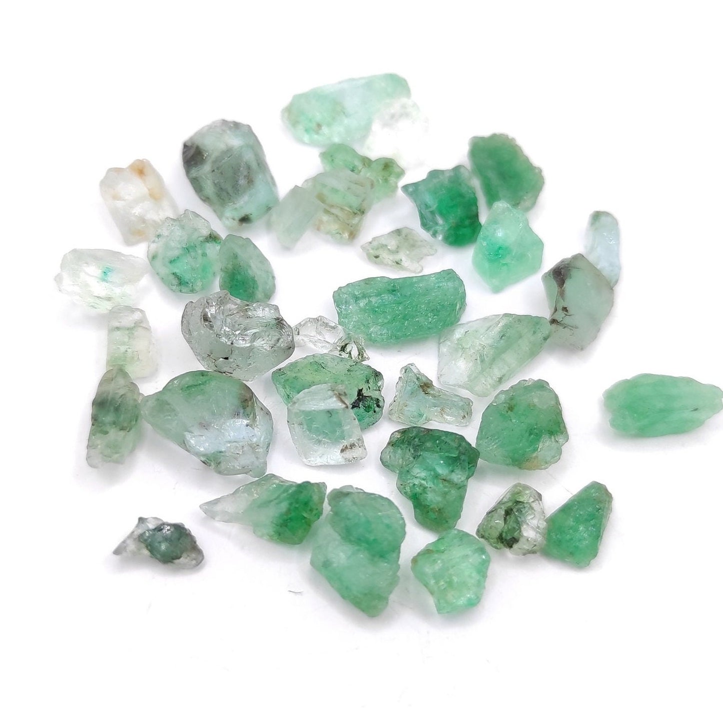 31ct Emerald Lot - Oiled & Dyed Emerald Gemstones - Green Emerald from Colombia - Rough Emerald Crystal Lot - Loose Emerald Lot