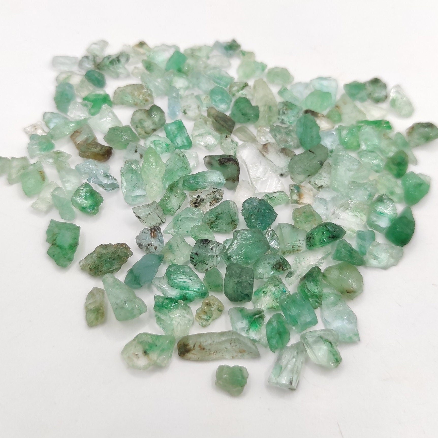 106ct Emerald Lot - Oiled & Dyed Emerald Gemstones - Green Emerald from Colombia - Rough Emerald Crystal Lot - Loose Emerald Lot