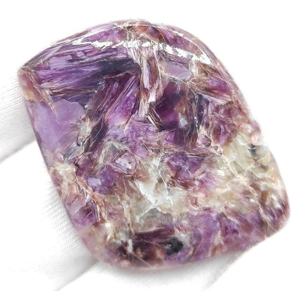 49ct Purple Charoite Cabochon - Fancy Shaped Cabochon - Polished Charoite - Russia - Purple Charoite Gemstone - Loose Gems