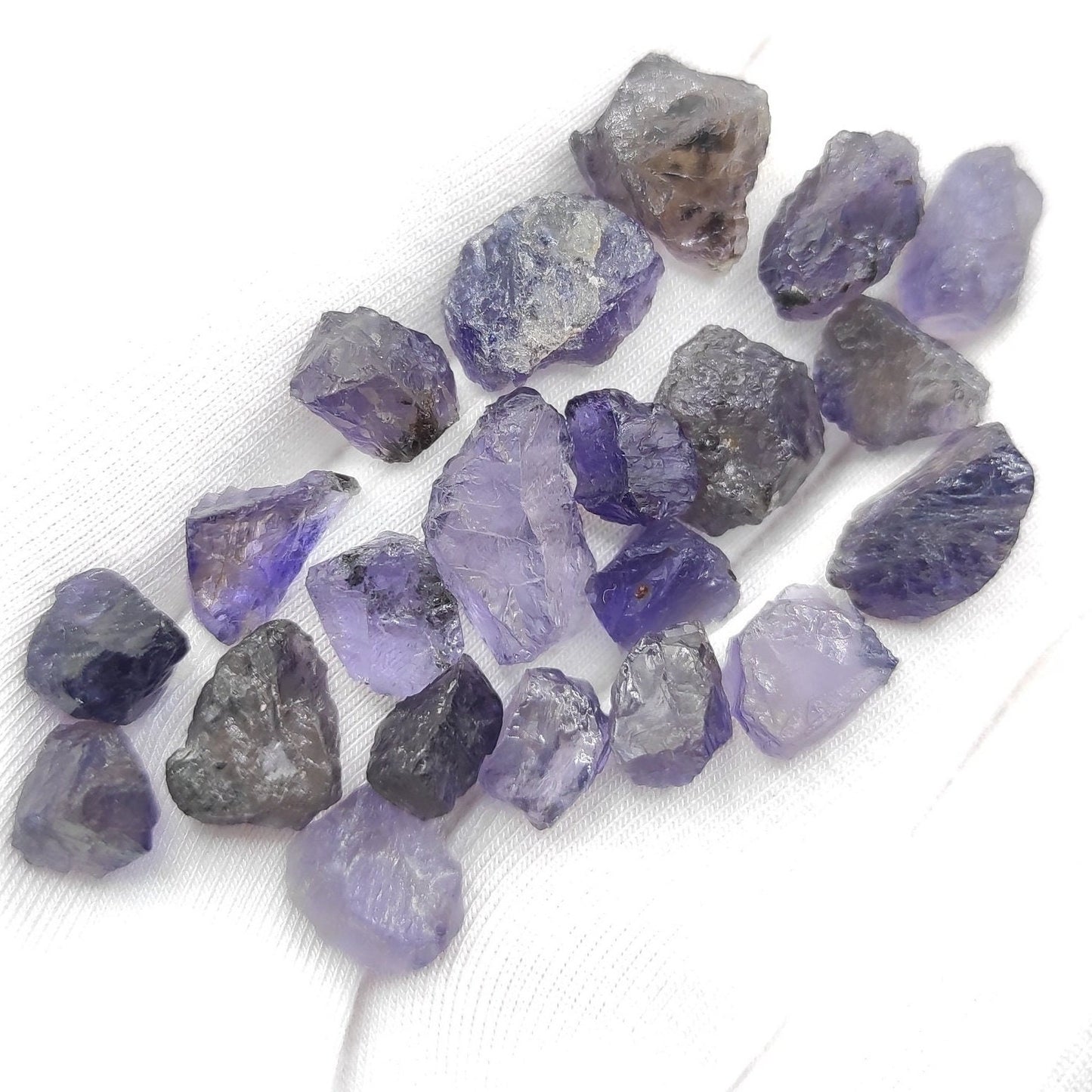 50ct (21pcs) Purple Iolite - Unheated & Untreated Iolite - Sri Lanka - Facet Rough Gemstones - Raw Iolite Gems - Rough Iolite Crystals