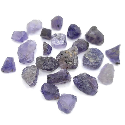 50ct (21pcs) Purple Iolite - Unheated & Untreated Iolite - Sri Lanka - Facet Rough Gemstones - Raw Iolite Gems - Rough Iolite Crystals