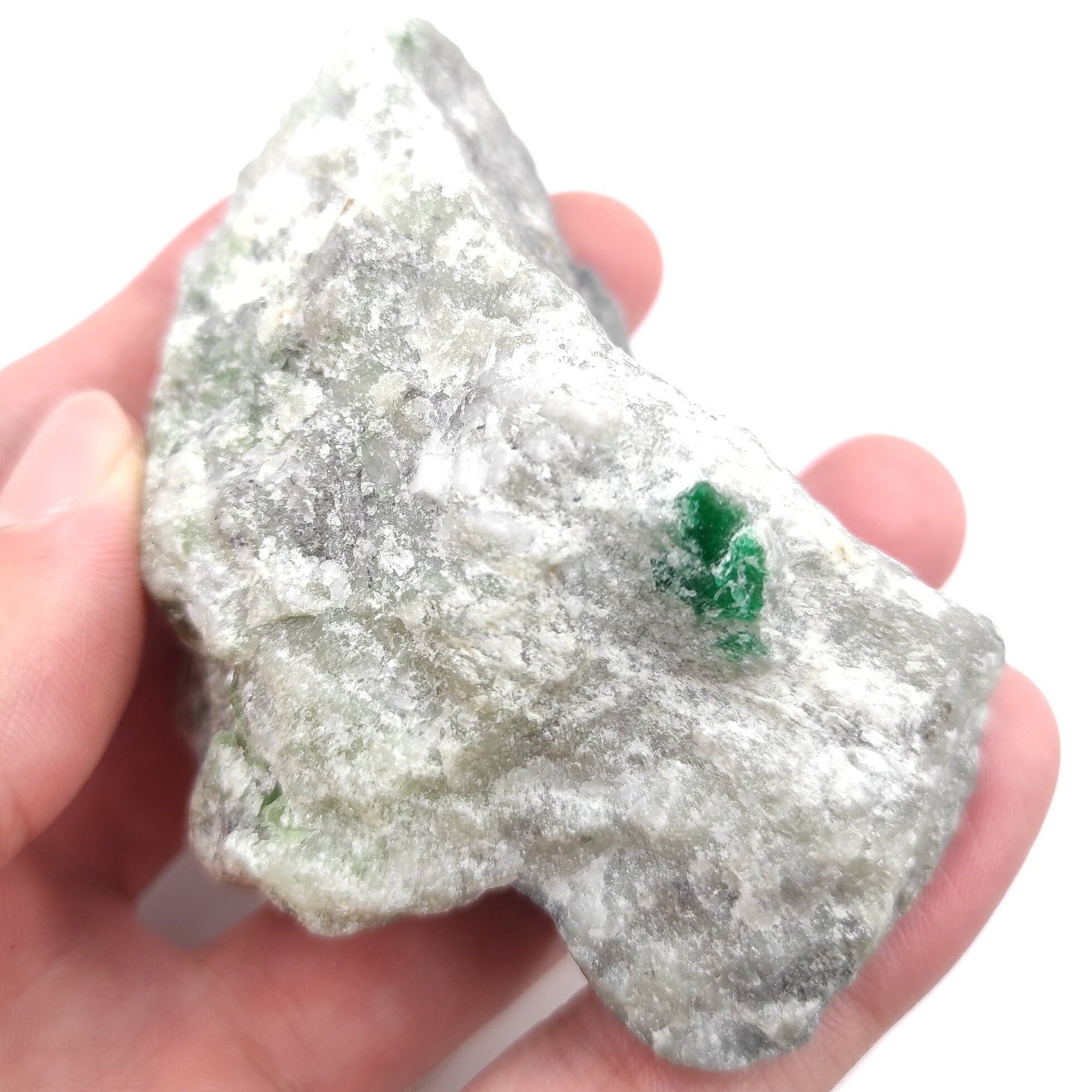 184g Green Emerald in Matrix - Natural Green Emerald Specimen - Rough Crystal from Pakistan - Green Emerald Chunk - Natural Gemstones