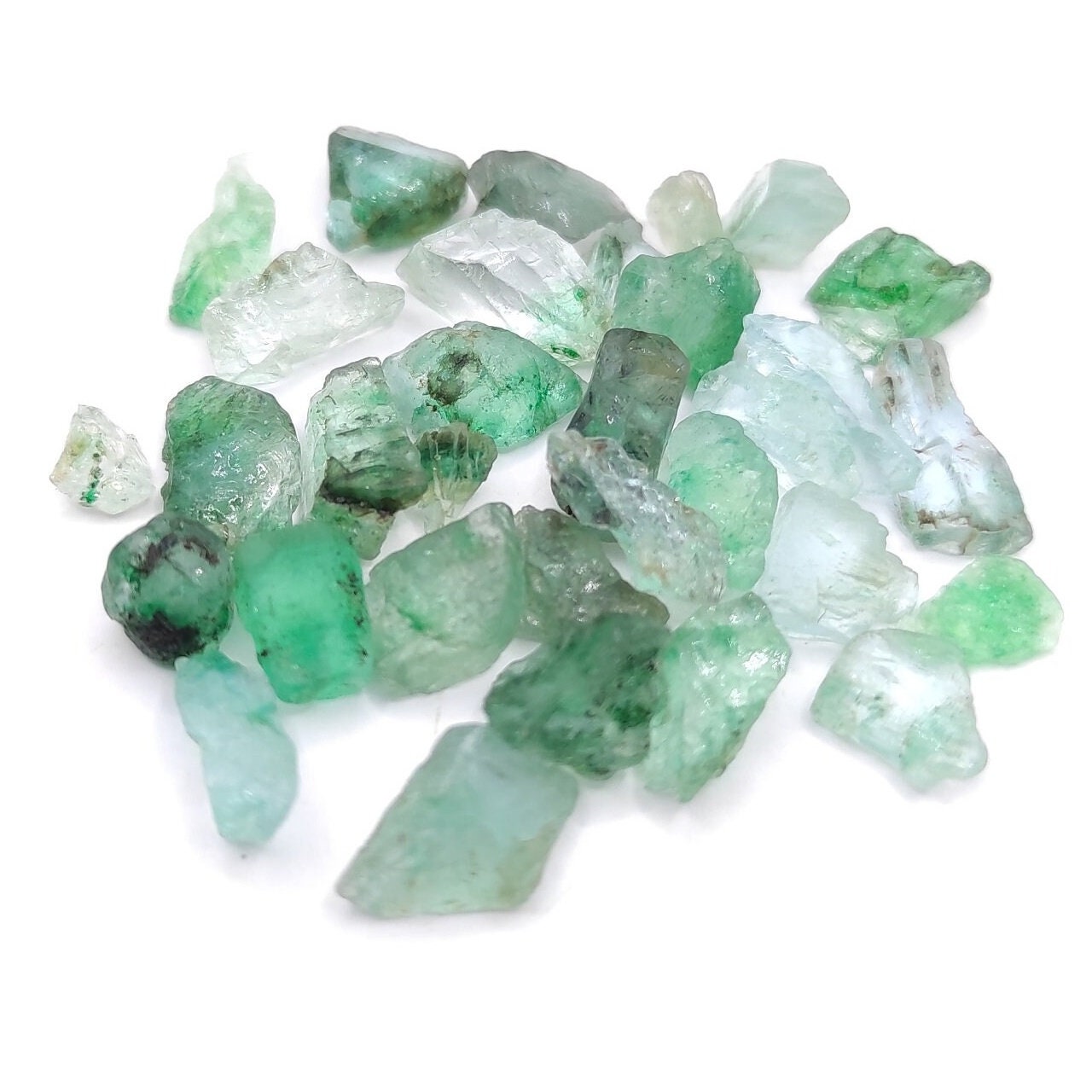 27ct Emerald Lot - Oiled & Dyed Emerald Gemstones - Green Emerald from Colombia - Rough Emerald Crystal Lot - Loose Emerald Lot