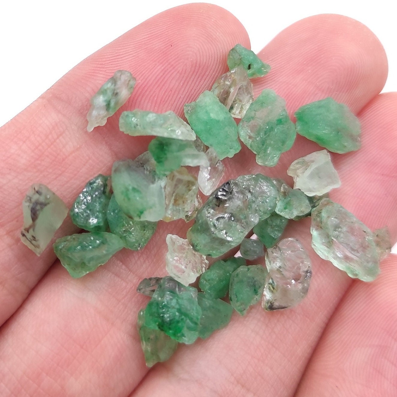 31ct Emerald Lot - Oiled & Dyed Emerald Gemstones - Green Emerald from Colombia - Rough Emerald Crystal Lot - Loose Emerald Lot